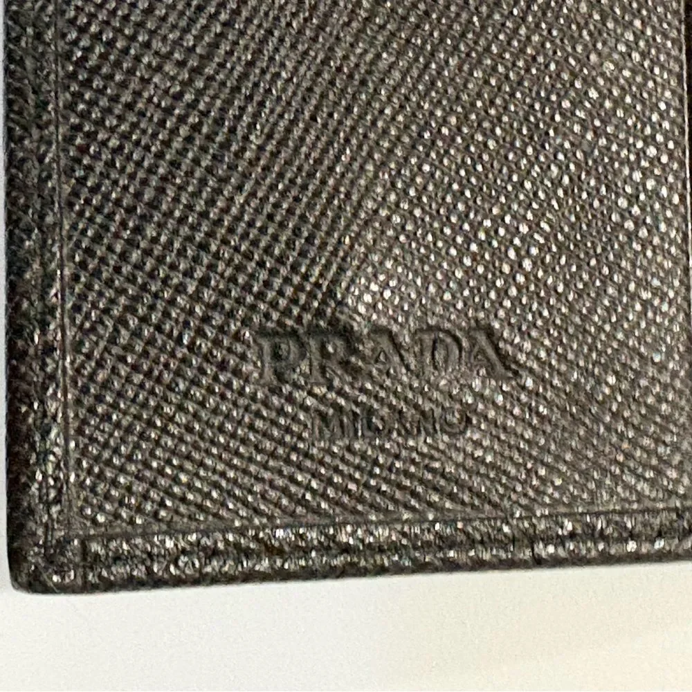 Prada Black Saffiano Leather Key Case Holder